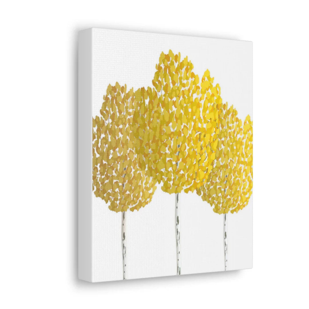 Fall Aspen Canvas - Stretched Cotton Canvas Art Print With Yellow Fall Foliage