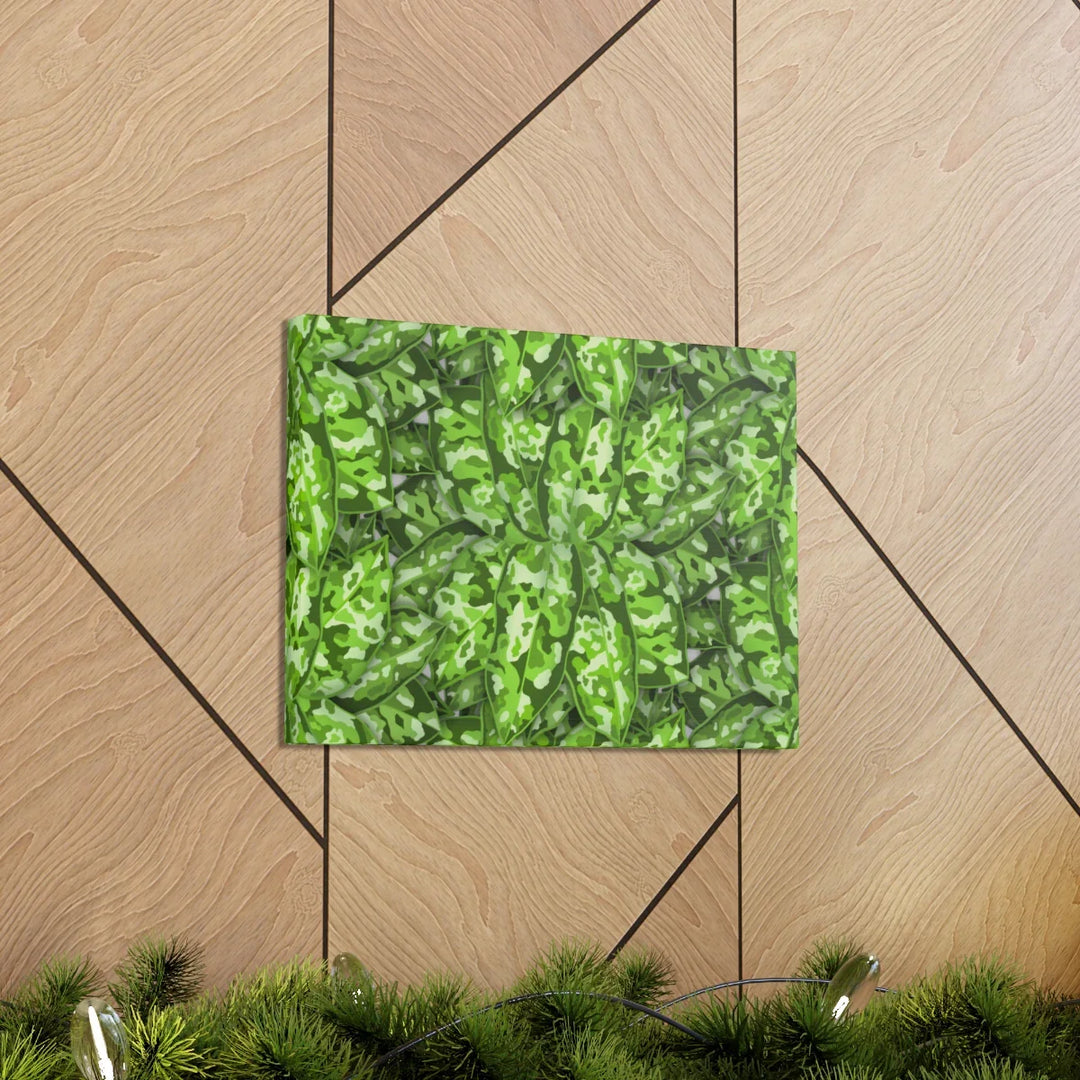 Aglaonema Pictum Canvas - Rare Camouflage Leaf Print Canvas Art Print