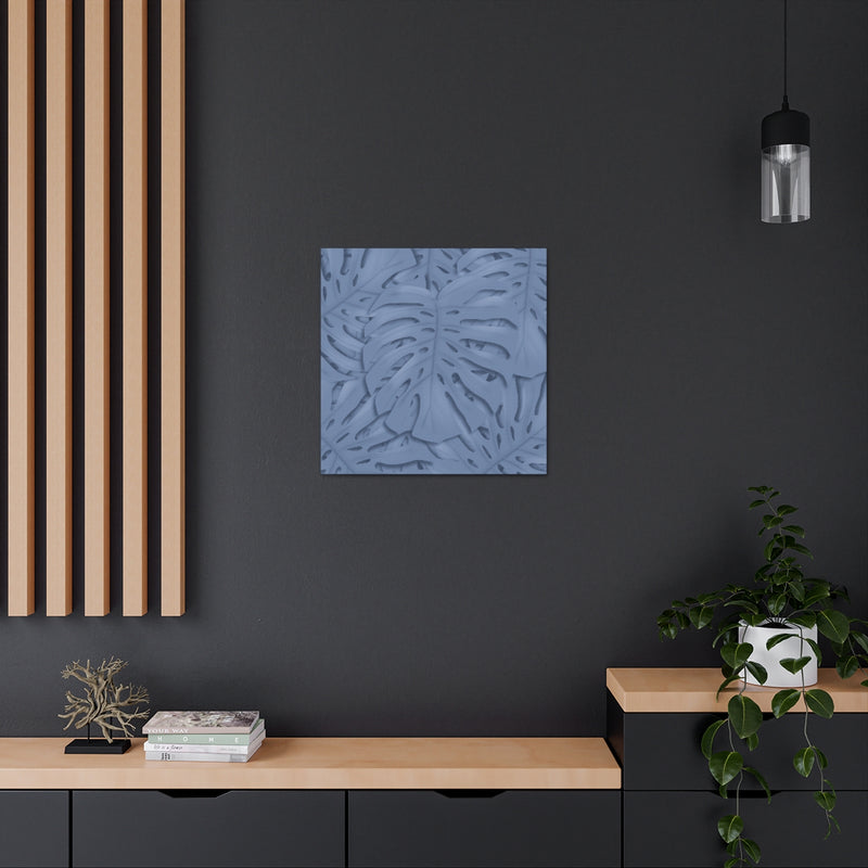 Slate Blue Monstera Canvas