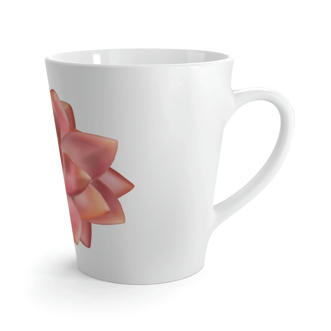 Succulent Mug - Ceramic Coffee Cup with Rosette Succulent Design & Glossy Finish