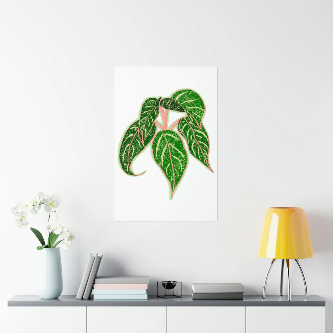 Aglaonema Art Print – Sparkling Sarah Botanical Wall Art | Museum Grade Paper Unframed