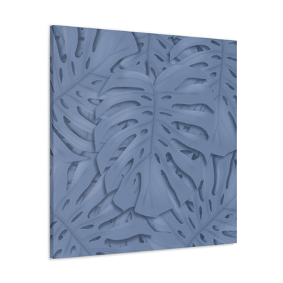 Slate Blue Monstera Canvas