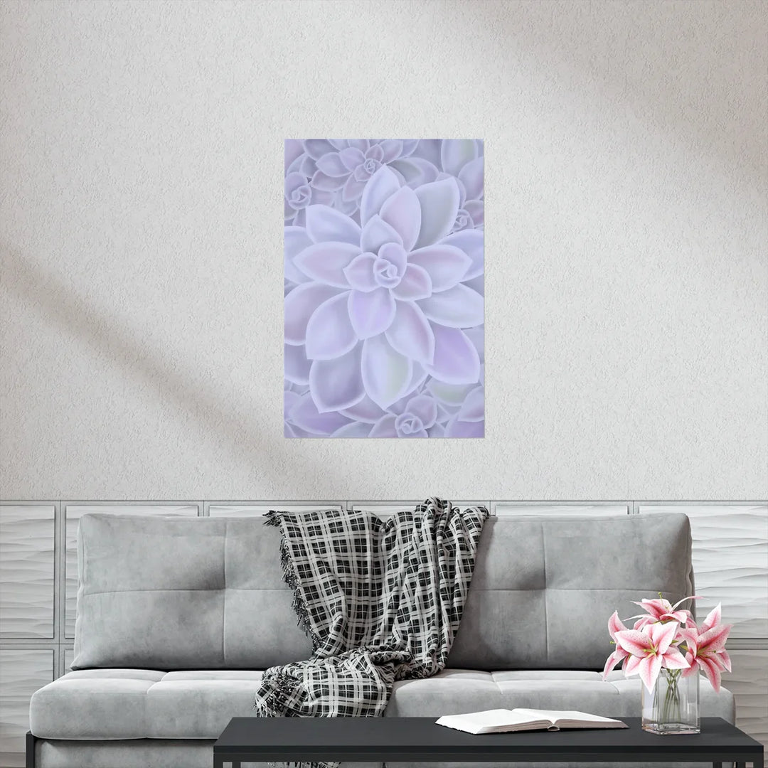 Graptopetalum Murasaki Print – Pastel Succulent Wall Art on Museum Grade Paper Unframed