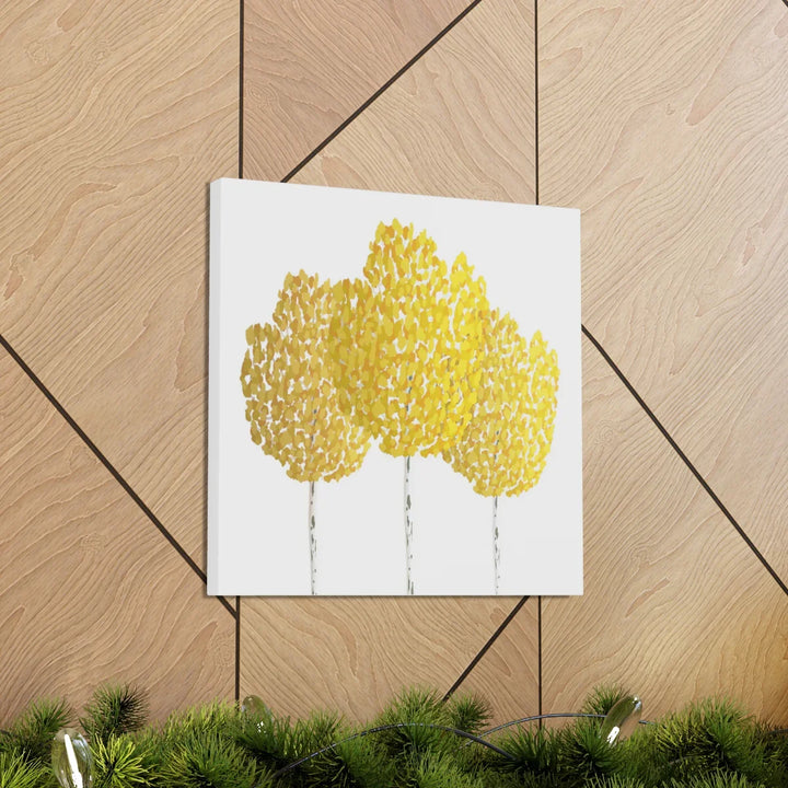 Fall Aspen Canvas - Stretched Cotton Canvas Art Print With Yellow Fall Foliage