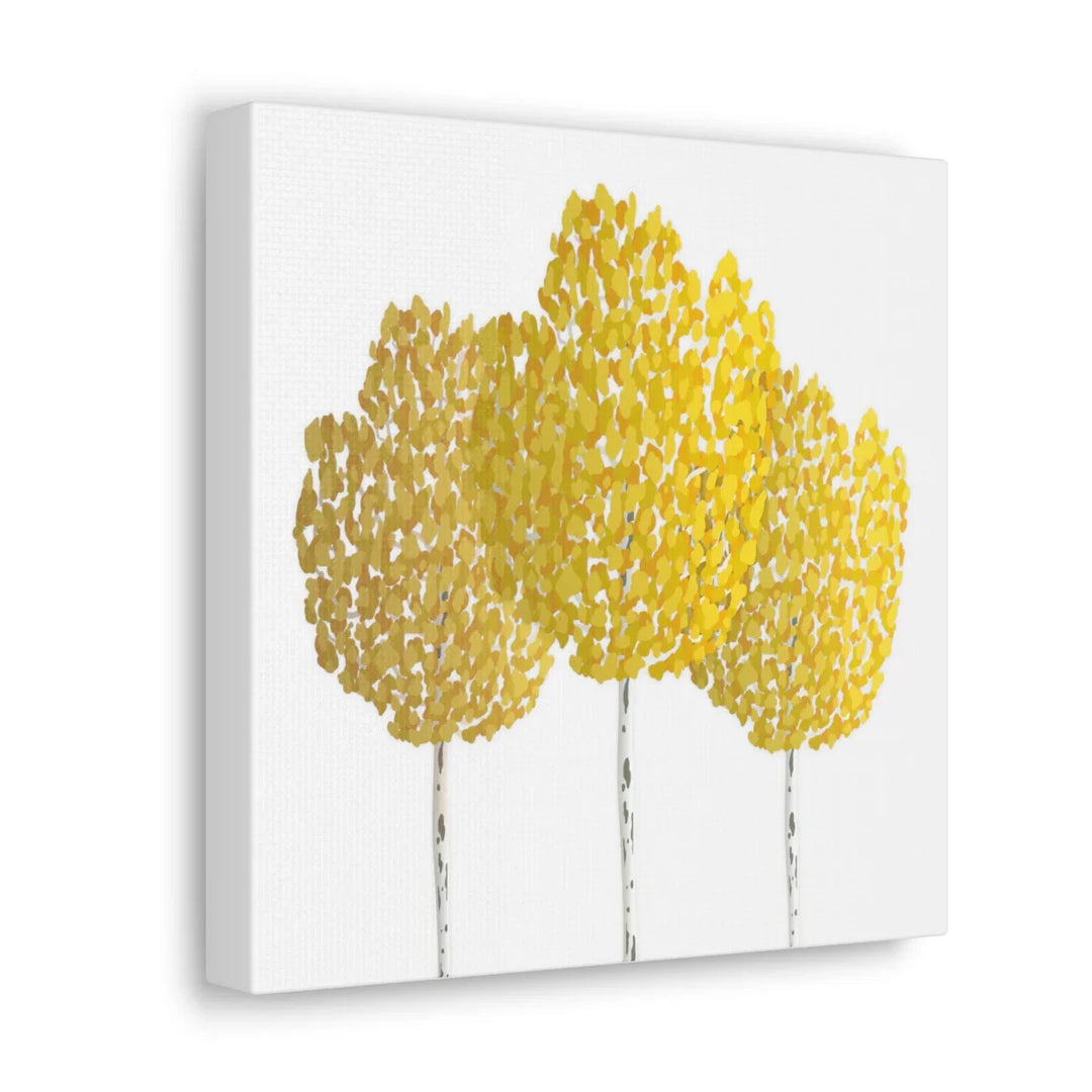 Fall Aspen Canvas - Stretched Cotton Canvas Art Print With Yellow Fall Foliage
