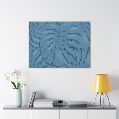 Cerulean Blue Monstera Canvas