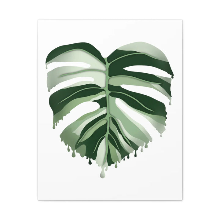 Melting Monstera Albo Canvas | Large Botanical Canvas Art Print With Matte Finish - Laura Christine Photography & Design