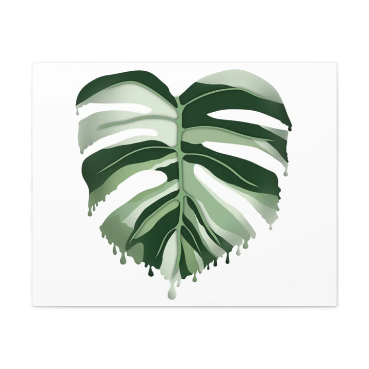 Melting Monstera Albo Canvas | Large Botanical Canvas Art Print With Matte Finish - Laura Christine Photography & Design