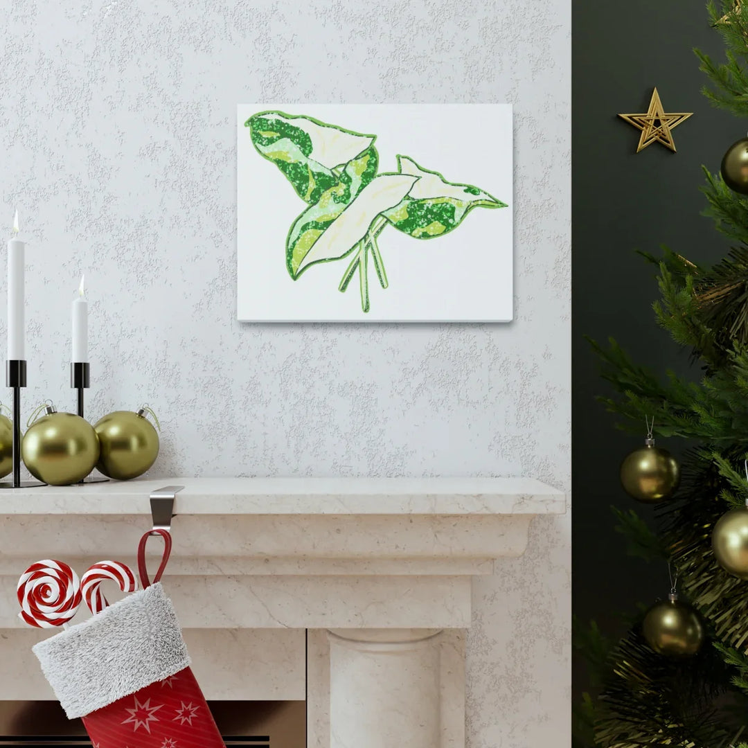 Marble Syngonium Canvas - Botanical Canvas Art Print | Durable Cotton Matte Finish - Laura Christine Photography & Design