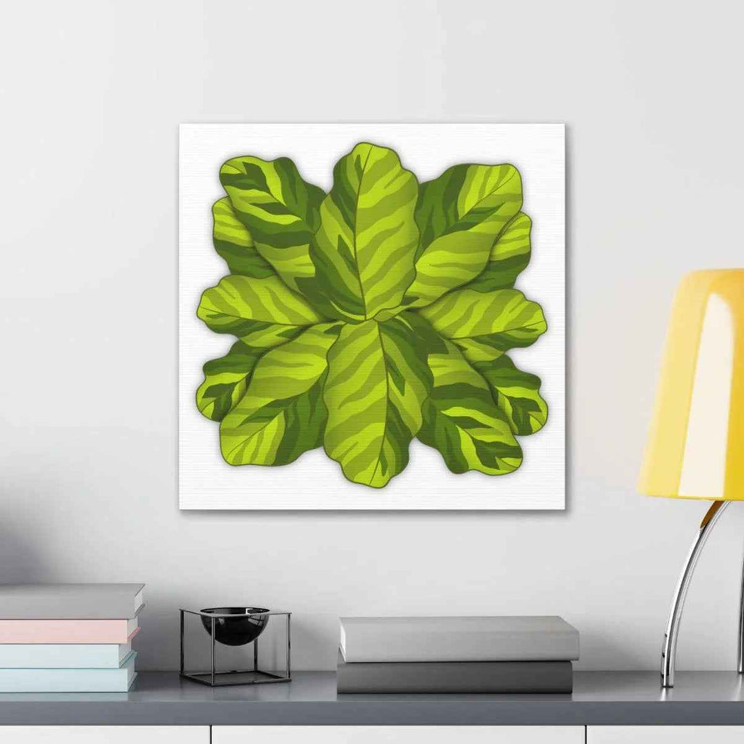 Calathea Yellow Fusion Canvas – Botanical Canvas Print With Unique Leaf Pattern Art