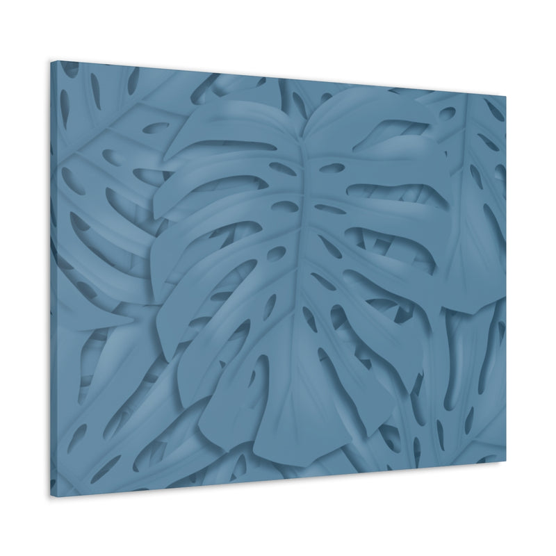 Cerulean Blue Monstera Canvas