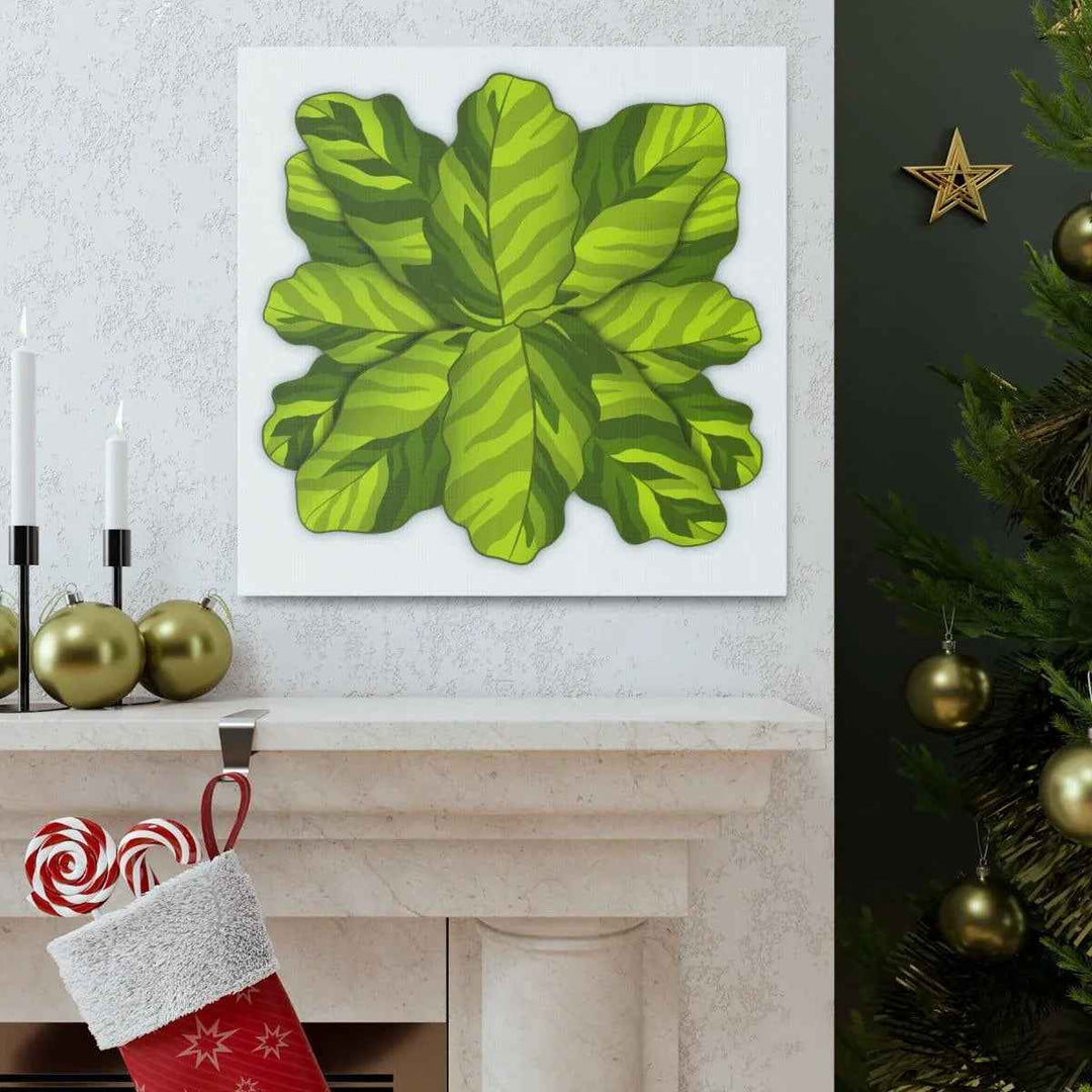 Calathea Yellow Fusion Canvas – Botanical Canvas Print With Unique Leaf Pattern Art