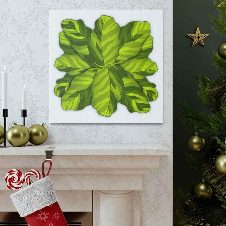 Calathea Yellow Fusion Canvas – Botanical Canvas Print With Unique Leaf Pattern Art