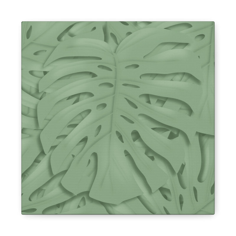 Deep Sage Monstera Canvas