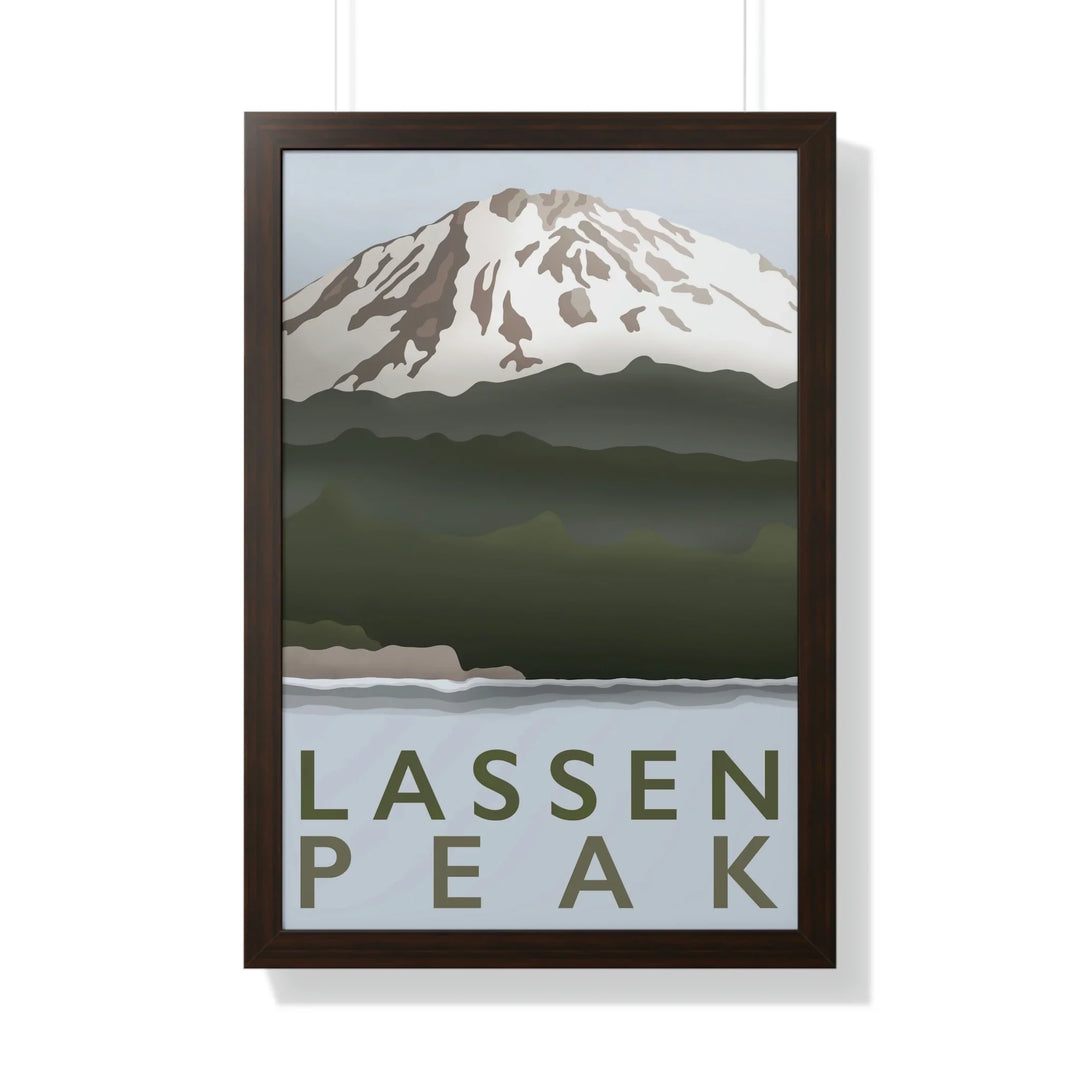 Lassen Peak Minimalist Framed Print, Poster, Printify, Framed, Home & Living, Indoor, Paper, Posters, Laura Christine Photography & Design, laurachristinedesign.com