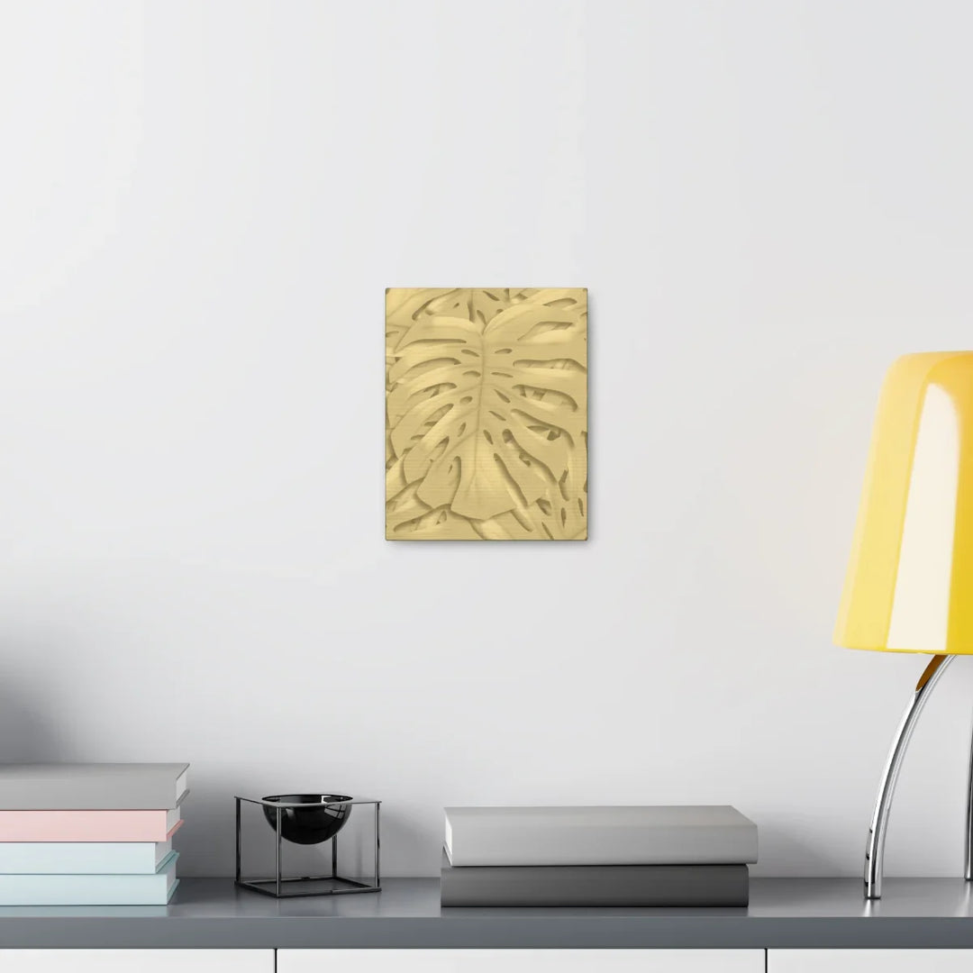 Golden Monstera Canvas - Indoor Wall Art | Durable Matte Finish Canvas Art Print