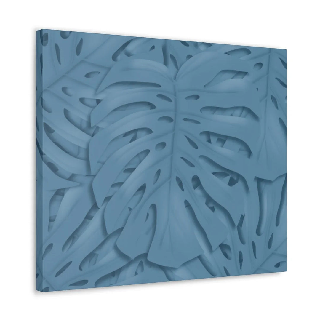 Monstera Canvas Art | Blue Monstera Print on Durable Matte Finish Canvas Art Print
