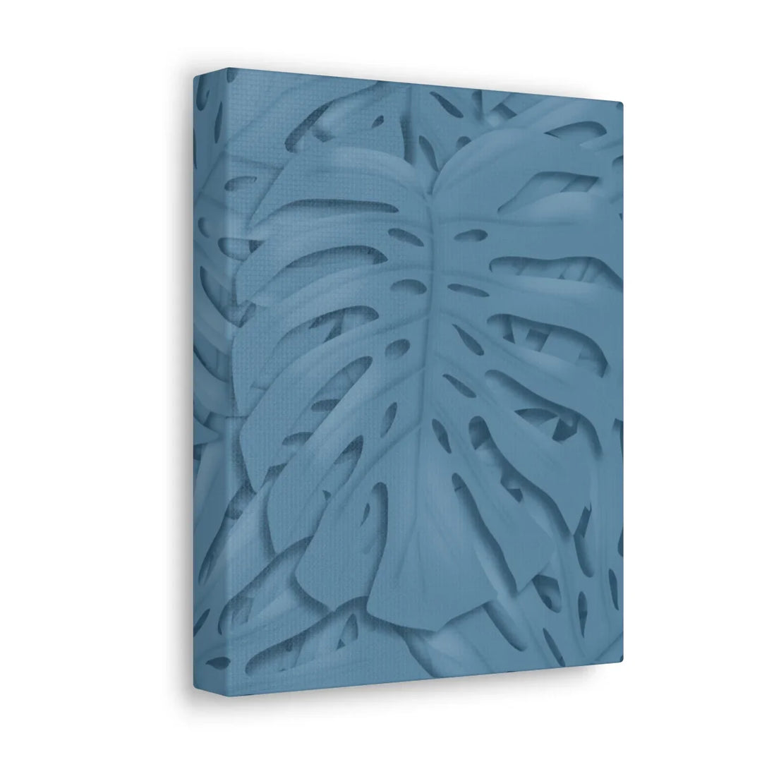 Monstera Canvas Art | Blue Monstera Print on Durable Matte Finish Canvas Art Print