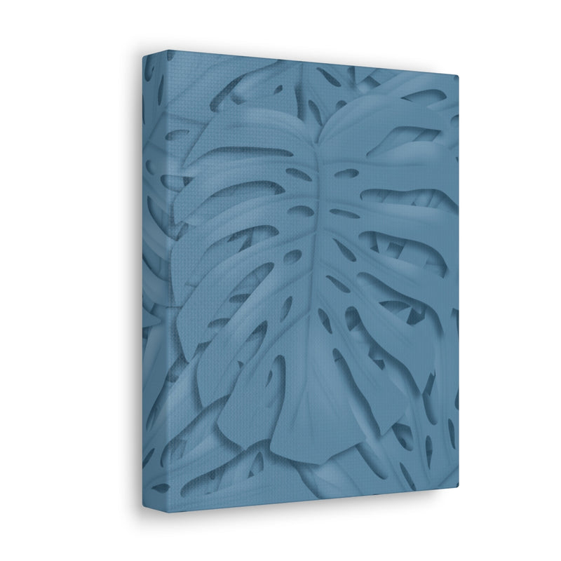 Cerulean Blue Monstera Canvas