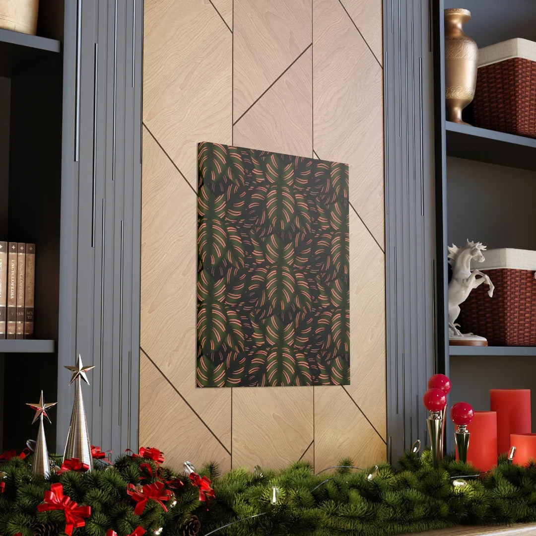 Calathea Pinstripe Canvas – Botanical Canvas Art Print | Matte Finish Wall Decor