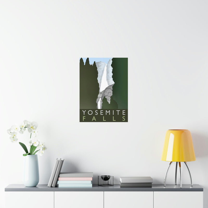 Yosemite Falls Minimalist Print, Poster, Printify, Back to School, Home & Living, Indoor, Matte, Paper, Posters, Valentine&