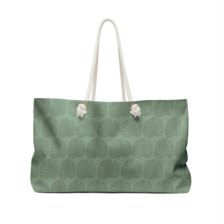 Weekender Tote Bag - Oversized Monstera Leaf Pattern With Durable Rope Handles
