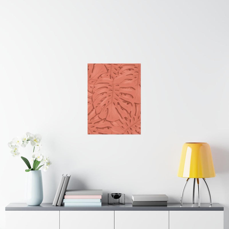 Coral Monstera Print, Poster, Laura Christine Photography & Design, Back to School, Home & Living, Indoor, Matte, Paper, Posters, Valentine&