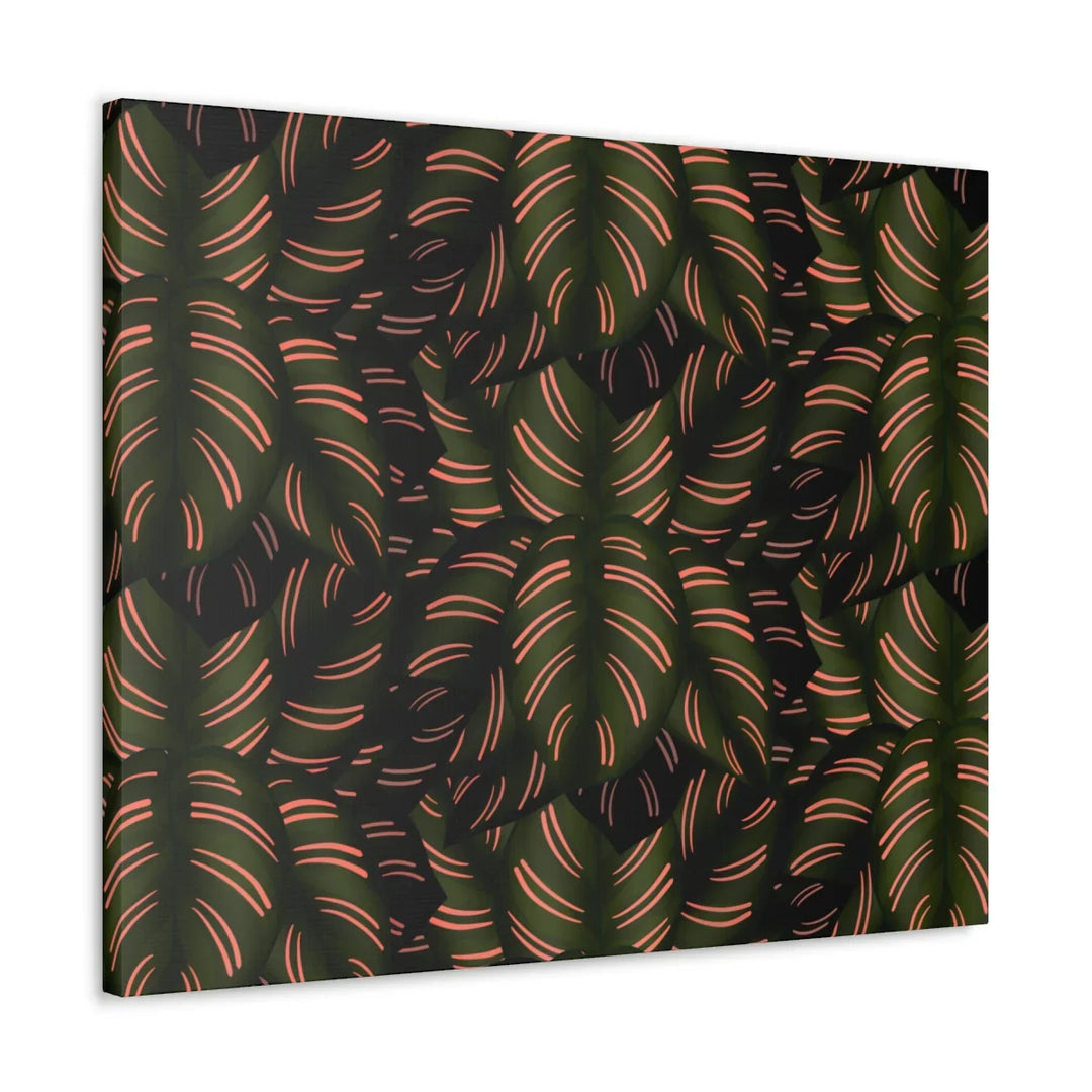 Calathea Pinstripe Canvas – Botanical Canvas Art Print | Matte Finish Wall Decor