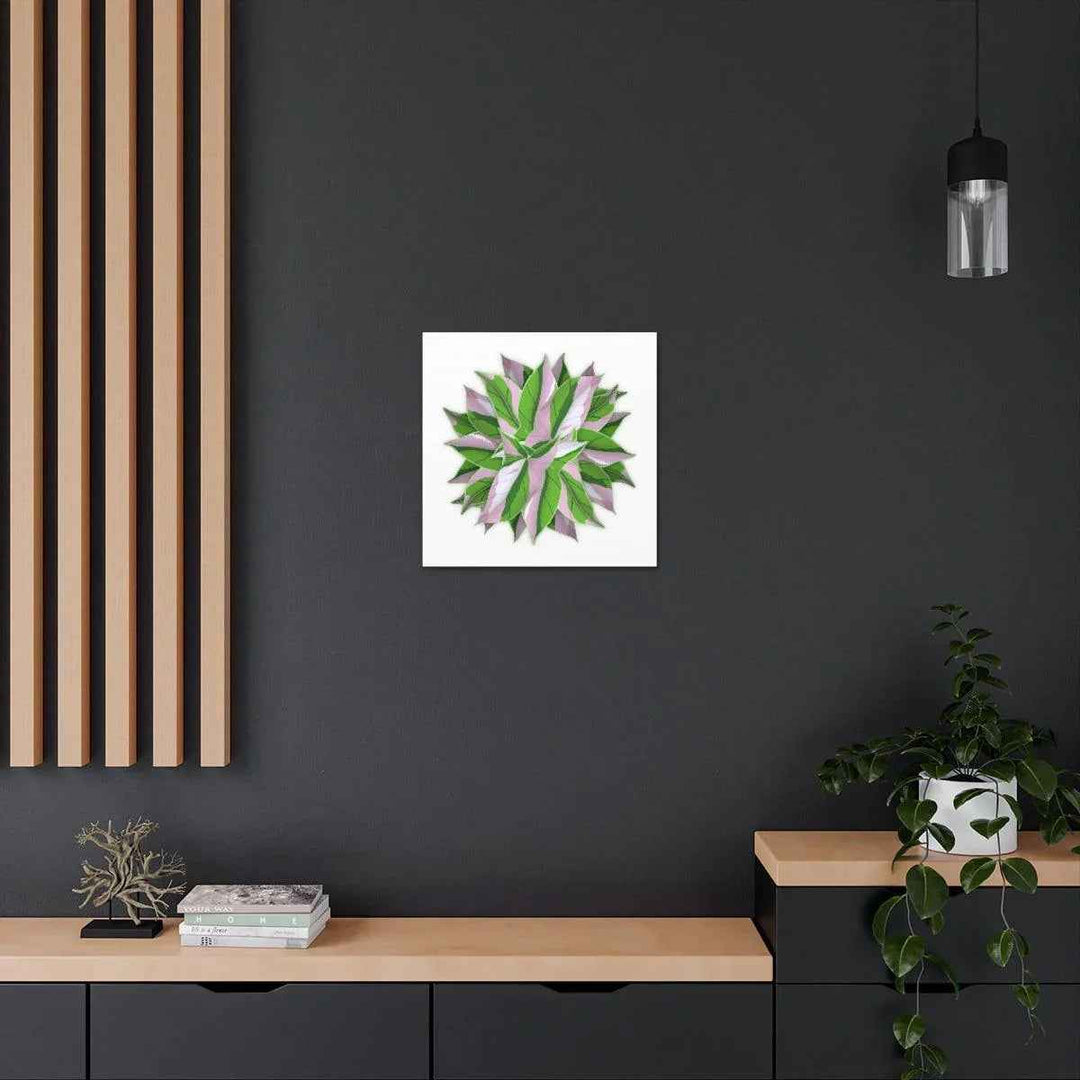 Tricolor Syngonium Canvas - Durable Canvas Art Print With Matte Finish & Botanical Design