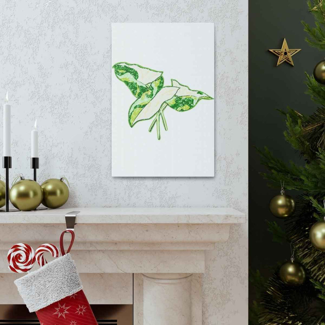 Marble Syngonium Canvas - Botanical Canvas Art Print | Durable Cotton Matte Finish