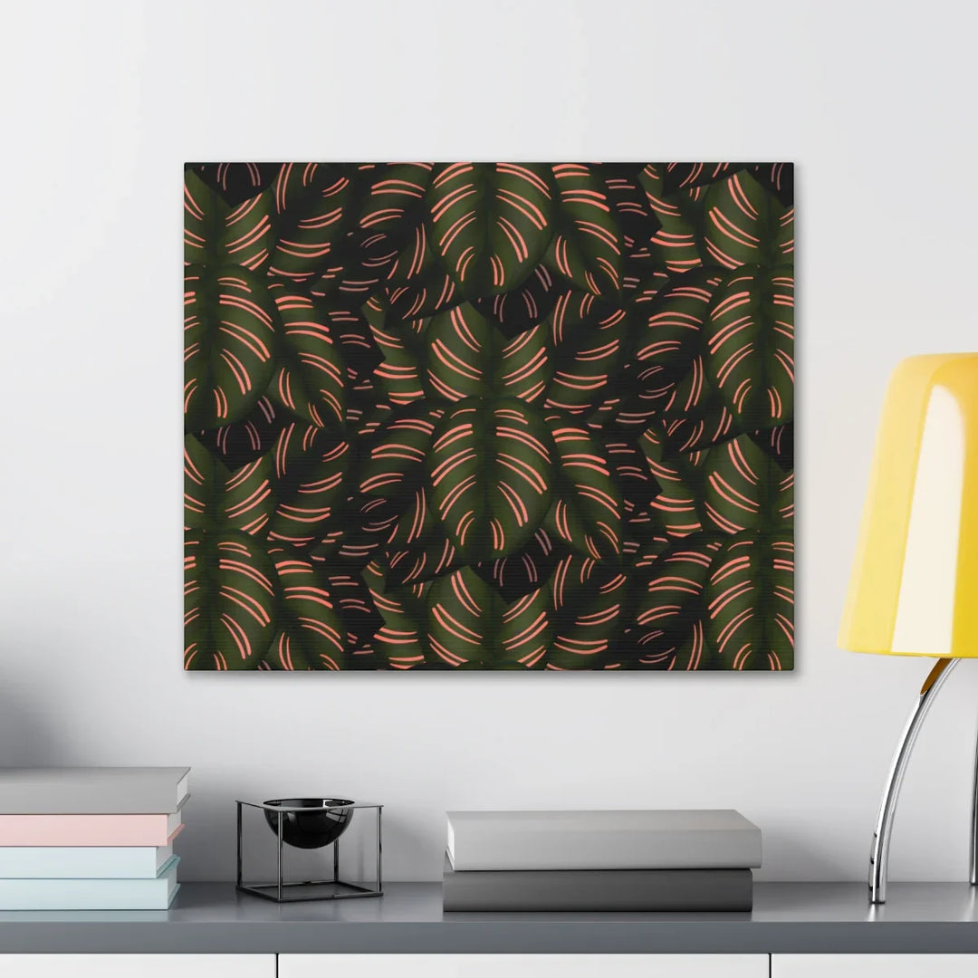 Calathea Pinstripe Canvas – Botanical Canvas Art Print | Matte Finish Wall Decor