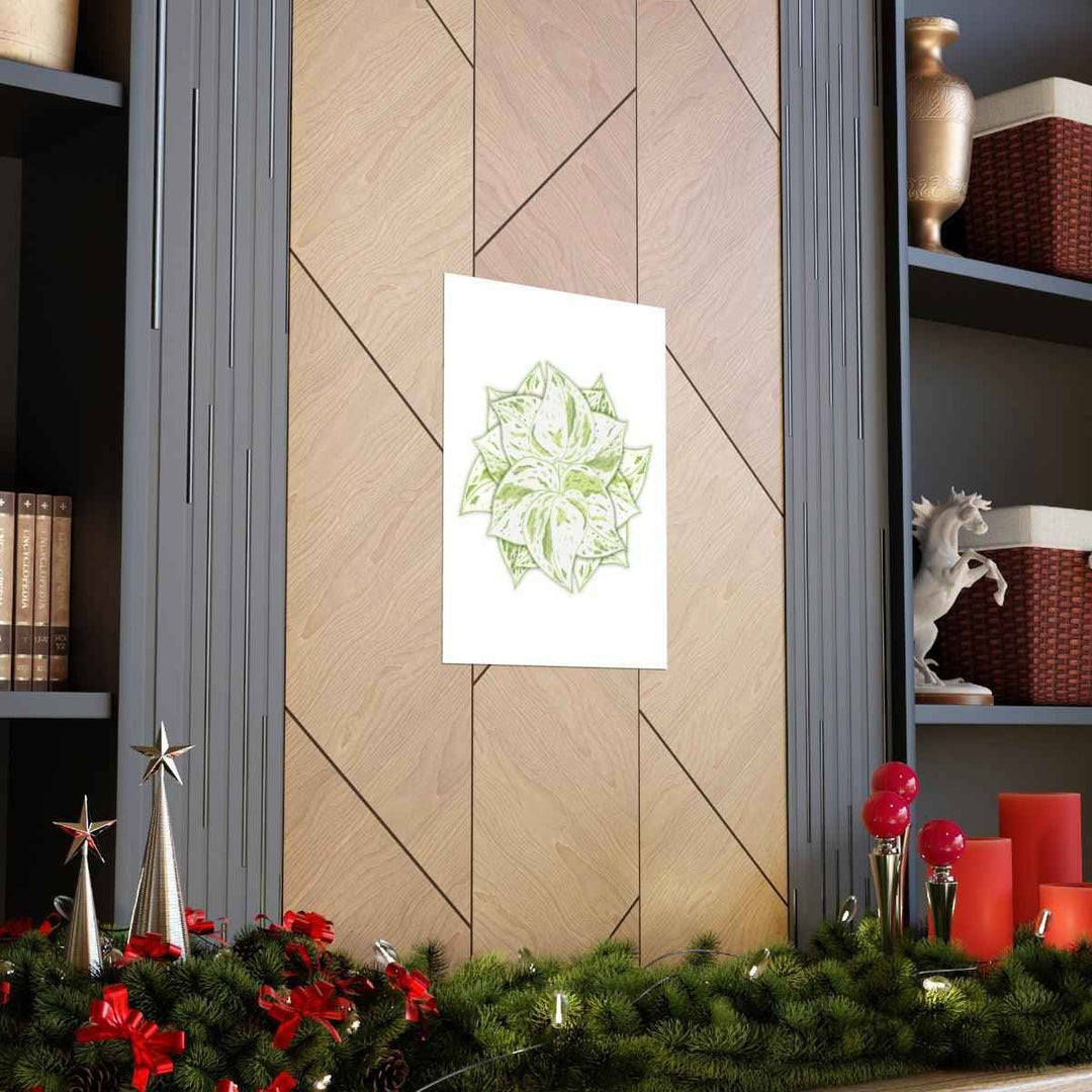 Snow Queen Pothos Print – Variegated Pothos Art on Museum Grade Paper Unframed