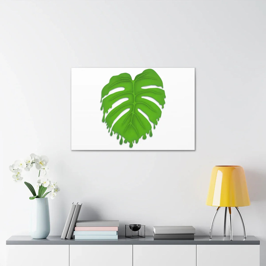 Melting Monstera Canvas | Large Botanical Canvas Art Print With Matte Finish
