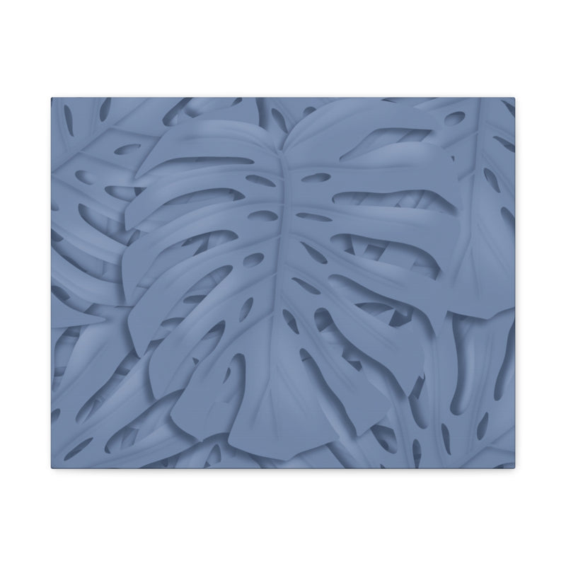 Slate Blue Monstera Canvas