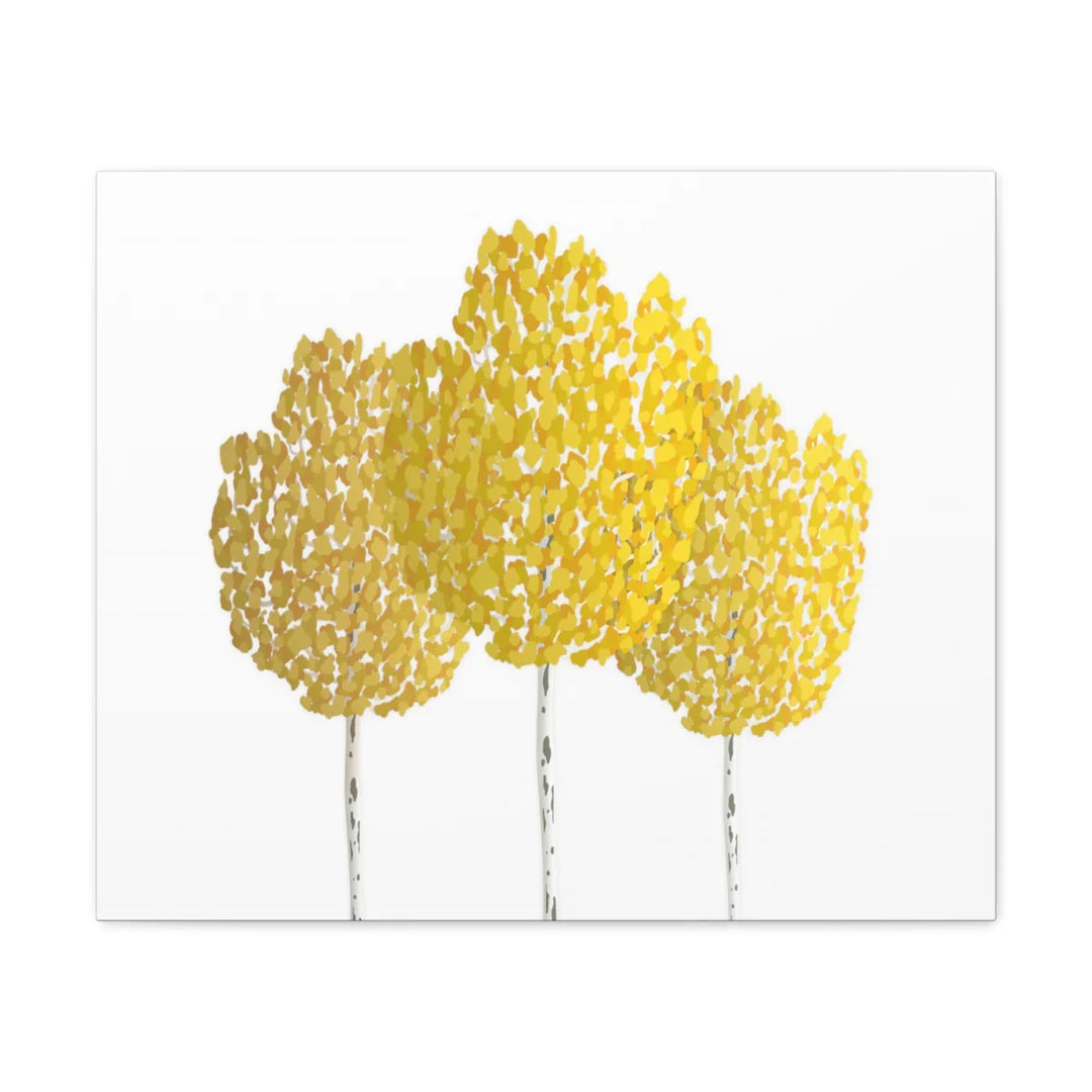 Fall Aspen Canvas - Stretched Cotton Canvas Art Print With Yellow Fall Foliage