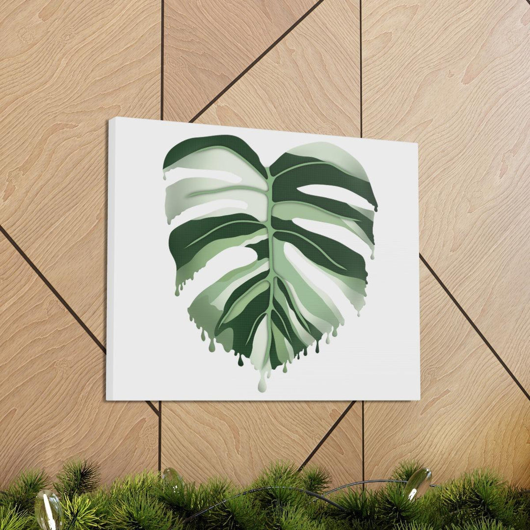 Melting Monstera Albo Canvas | Large Botanical Canvas Art Print With Matte Finish - Laura Christine Photography & Design