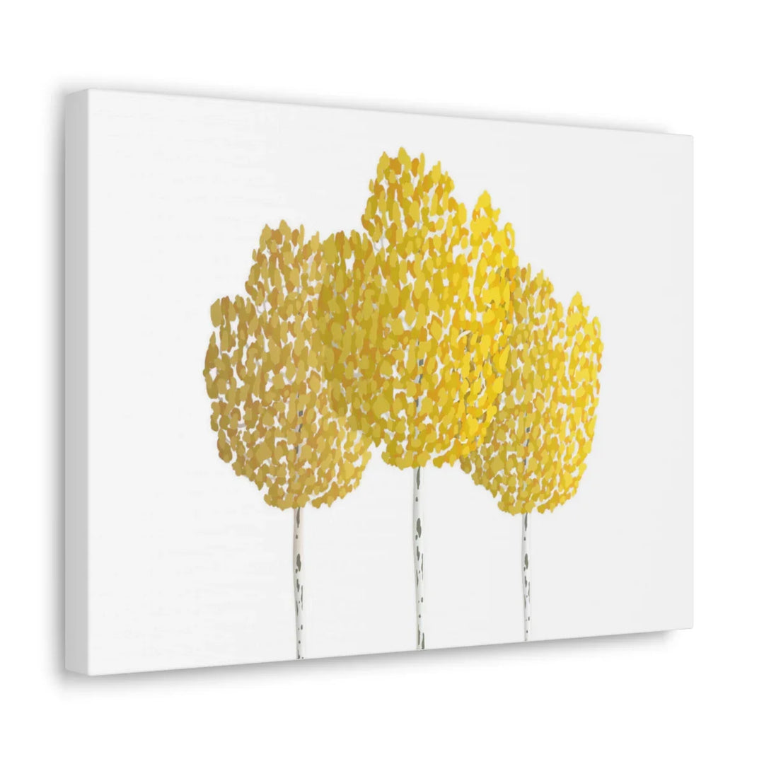 Fall Aspen Canvas - Stretched Cotton Canvas Art Print With Yellow Fall Foliage