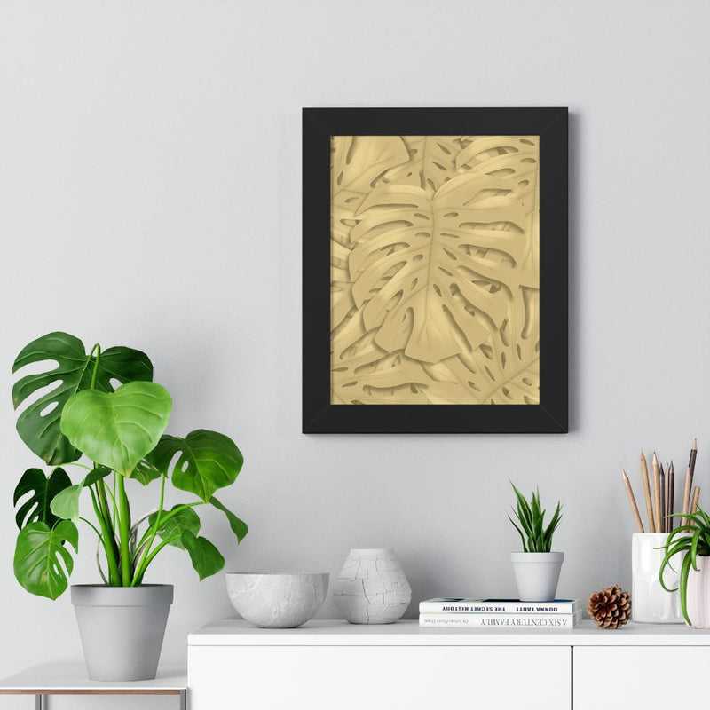 Golden Monstera Framed Print, Poster, Laura Christine Photography & Design, Framed, Home & Living, Indoor, Paper, Posters, Laura Christine Photography & Design, laurachristinedesign.com