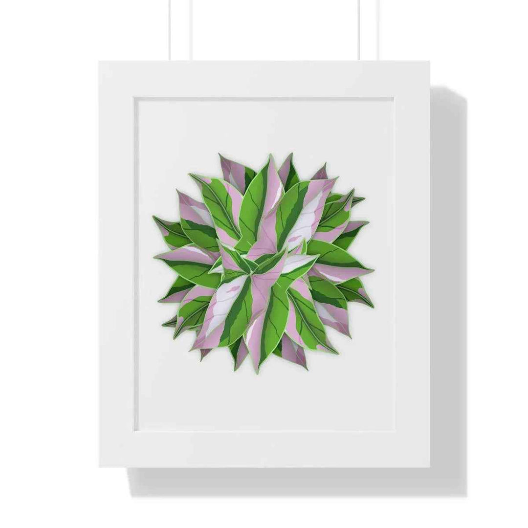 Syngonium Tricolor Print - Framed Botanical Art With Matte Finish & Acrylic Cover