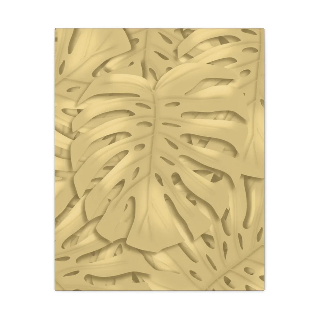 Golden Monstera Canvas - Indoor Wall Art | Durable Matte Finish Canvas Art Print
