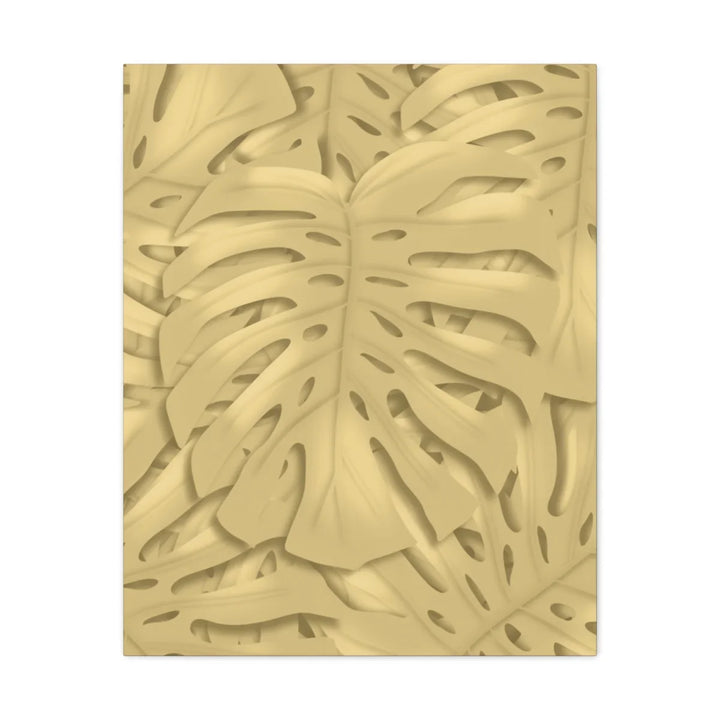 Golden Monstera Canvas - Indoor Wall Art | Durable Matte Finish Canvas Art Print