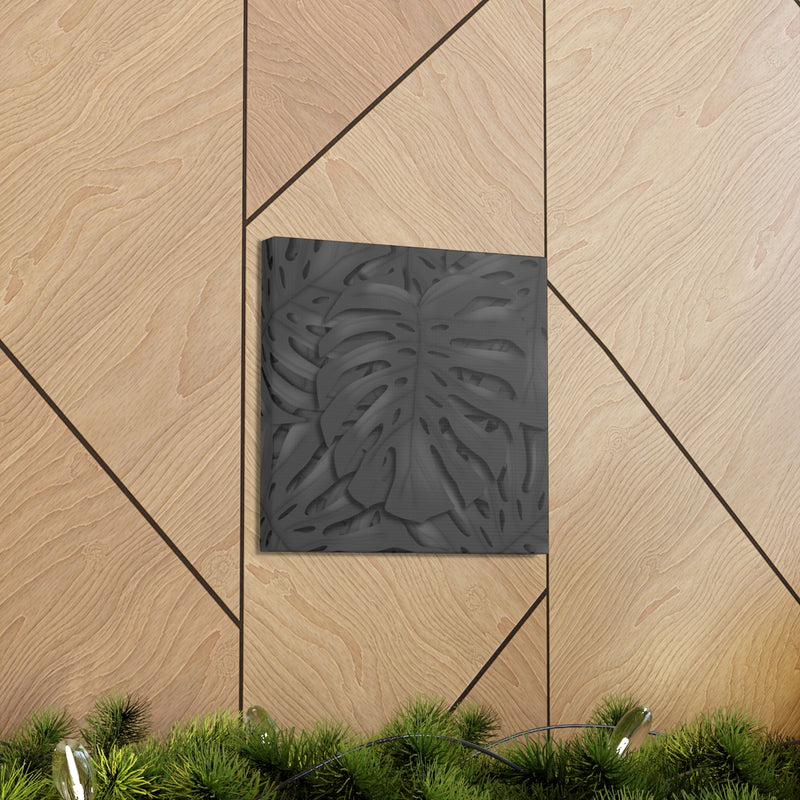 Charcoal Monstera Canvas