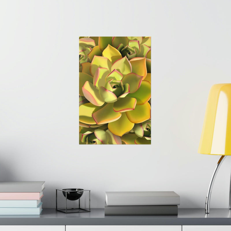 Noble Aeonium Succulent Pattern Print, Poster, Printify, Back to School, Home & Living, Indoor, Matte, Paper, Posters, Valentine&