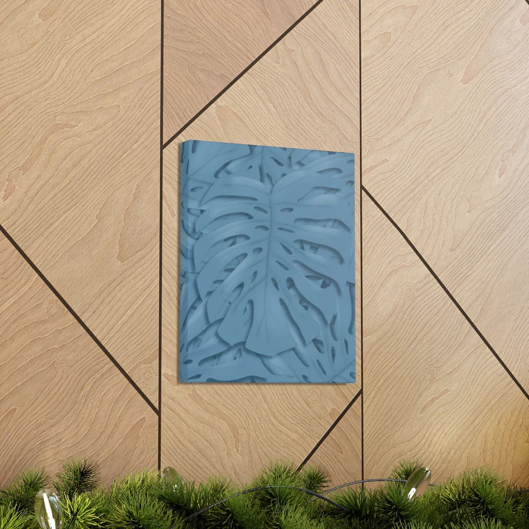 Monstera Canvas Art | Blue Monstera Print on Durable Matte Finish Canvas Art Print