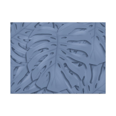 Slate Blue Monstera Canvas