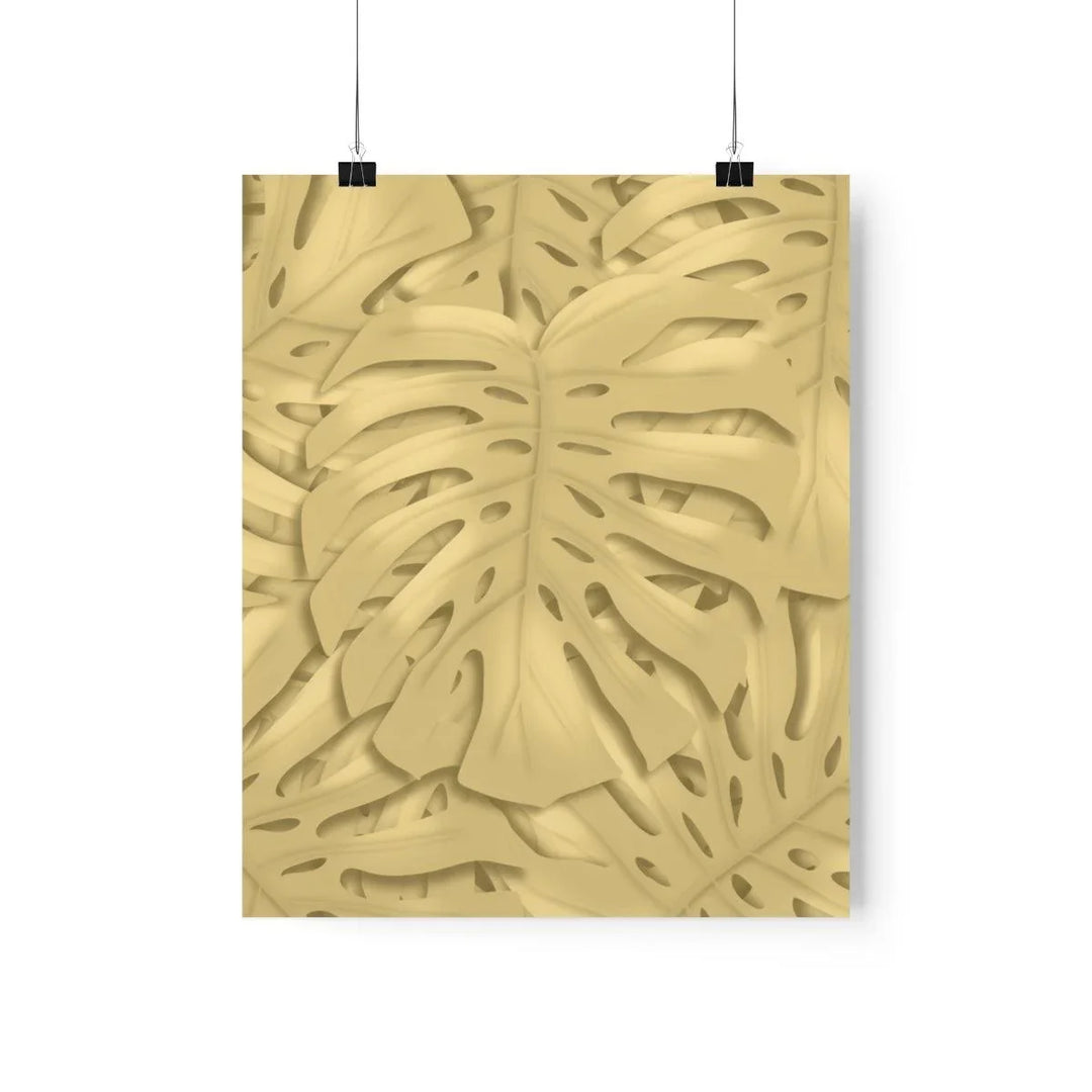Golden Monstera Pattern Print, Poster, Laura Christine Photography & Design, Back to School, Home & Living, Indoor, Matte, Paper, Posters, Valentine's Day promotion, Laura Christine Photography & Design, laurachristinedesign.com