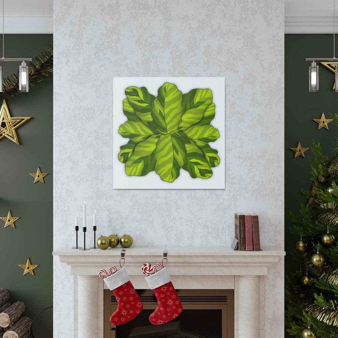 Calathea Yellow Fusion Canvas – Botanical Canvas Print With Unique Leaf Pattern Art