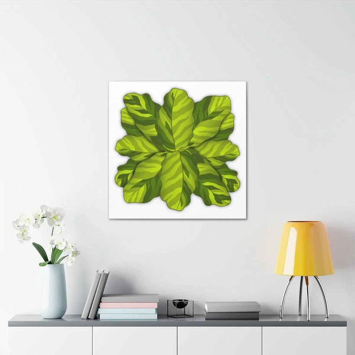 Calathea Yellow Fusion Canvas – Botanical Canvas Print With Unique Leaf Pattern Art