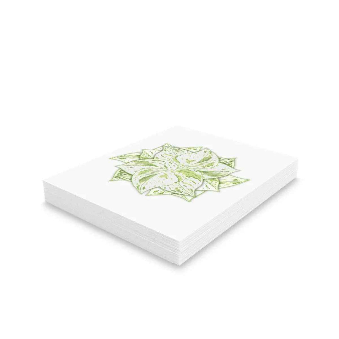 Snow Queen Greeting Card – Pothos Variegated Plant Design on Robust Cardstock