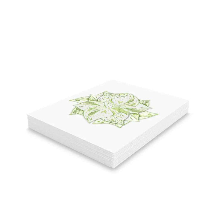 Snow Queen Greeting Card – Pothos Variegated Plant Design on Robust Cardstock